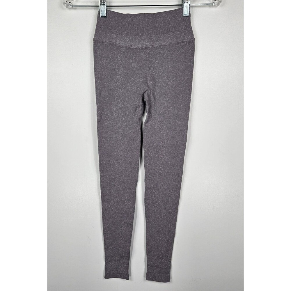 Spiritual Gangster Women's XS/Small Gray Silver Glitter Shimmer Leggings NWOT